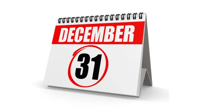 Kalendarz z zaznaczonym końcem roku a niewykorzystany urlop od siły wyższej